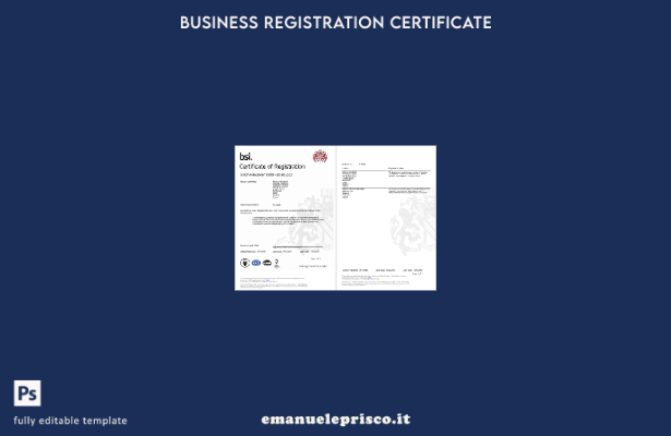 stile verificato Irlanda Dublino Certificato di registrazione BSI Modello Word e